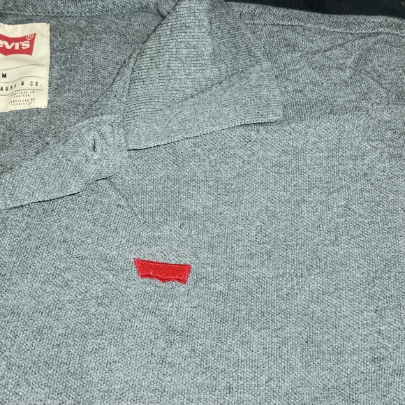 Vintage Shirt Sleeve Levi's Men's Polo Shirt Gray Size Medium - Picture 3 of 4